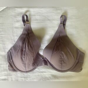 ThirdLove Purple Shadow Stripe Uplift Plunge Bra Size 34D